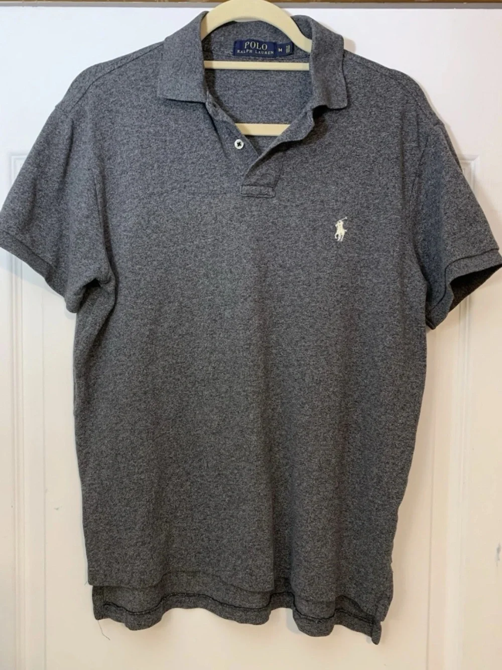 Polo Ralph Lauren Custom Slim Fit Polo Shirt Heather Grey Men’s Medium